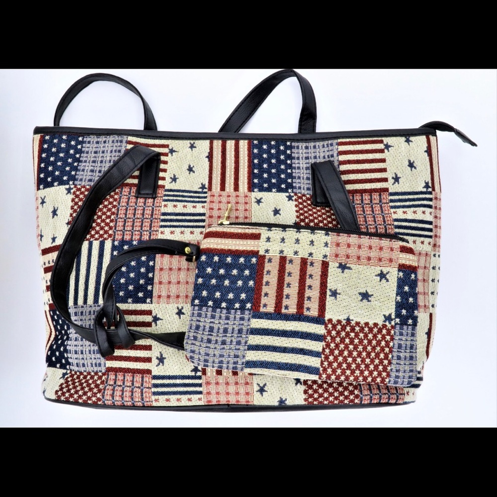 AMERICAN FLAG LARGE HANDBAG